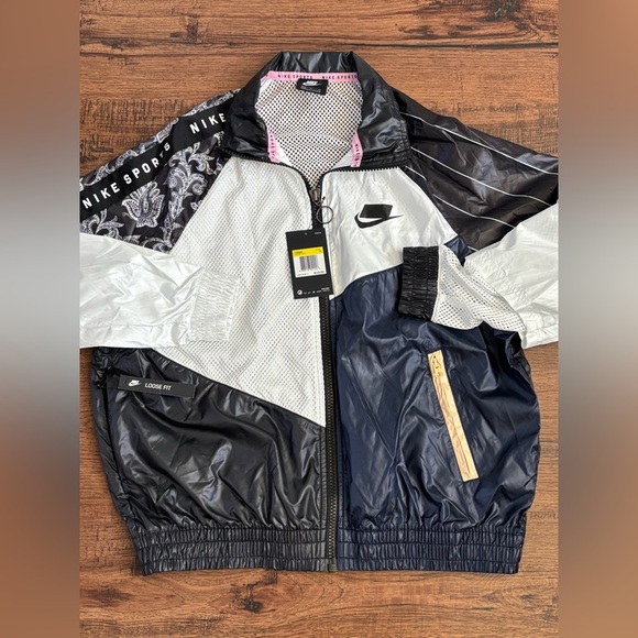 Nike Woven Track Jacket 'Paisley Black Navy White' (size wmns S) - Picture 1 of 9